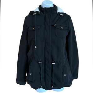 Ashley By 26 International Black Utility Jacket with Fleece Lining Women’s Small